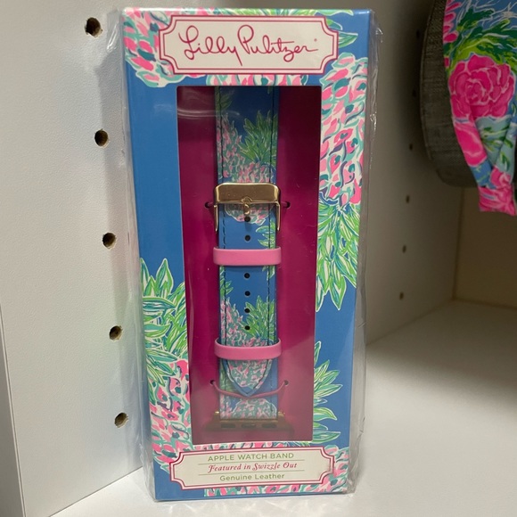 Lilly Pulitzer Accessories - NWT Lilly Pulitzer Apple Watch Leather Band in Swizzle Out